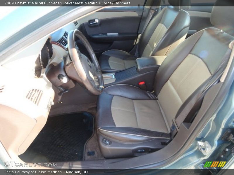 Silver Moss Metallic / Cocoa/Cashmere 2009 Chevrolet Malibu LTZ Sedan