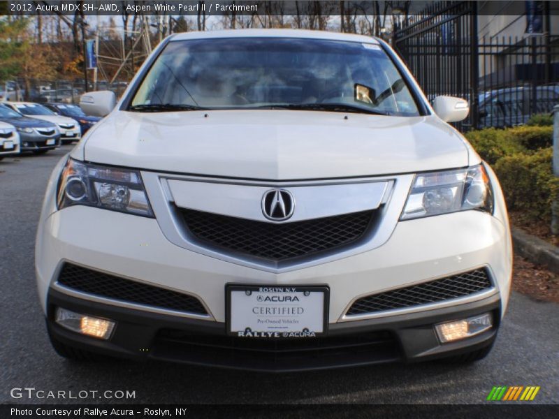 Aspen White Pearl II / Parchment 2012 Acura MDX SH-AWD