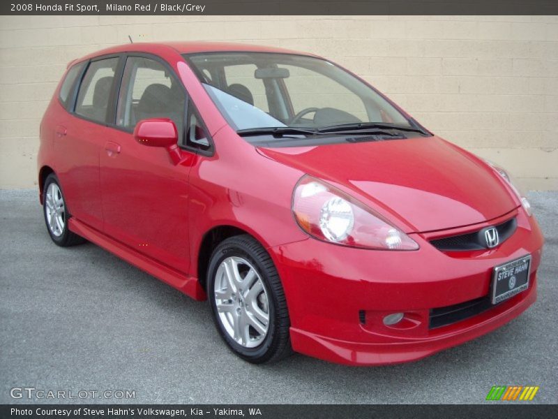 Milano Red / Black/Grey 2008 Honda Fit Sport