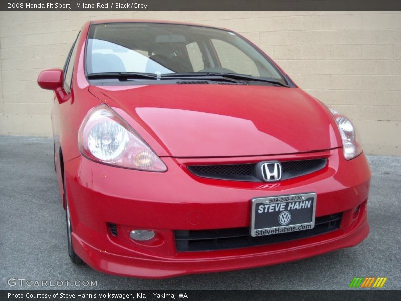 Milano Red / Black/Grey 2008 Honda Fit Sport