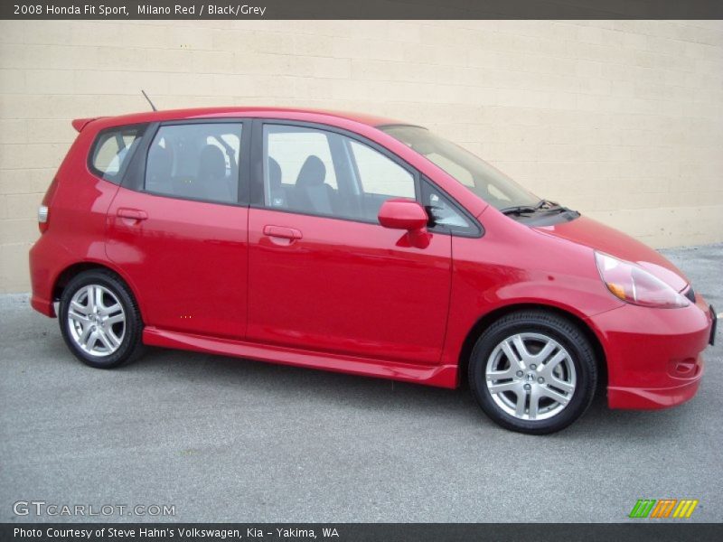 Milano Red / Black/Grey 2008 Honda Fit Sport