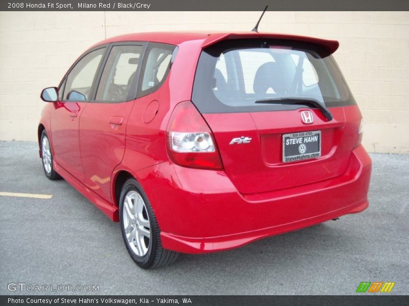 Milano Red / Black/Grey 2008 Honda Fit Sport