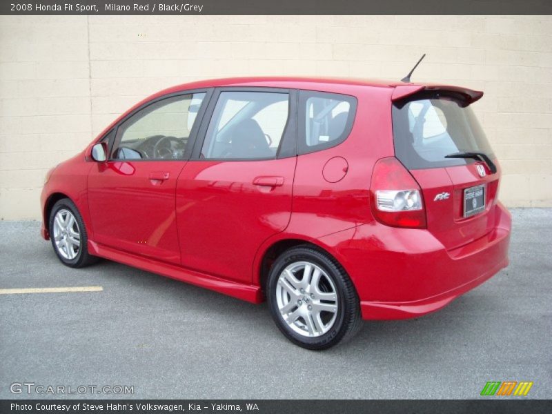 Milano Red / Black/Grey 2008 Honda Fit Sport