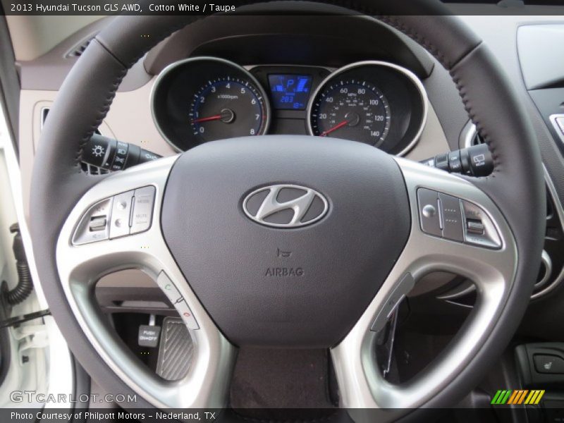 Cotton White / Taupe 2013 Hyundai Tucson GLS AWD