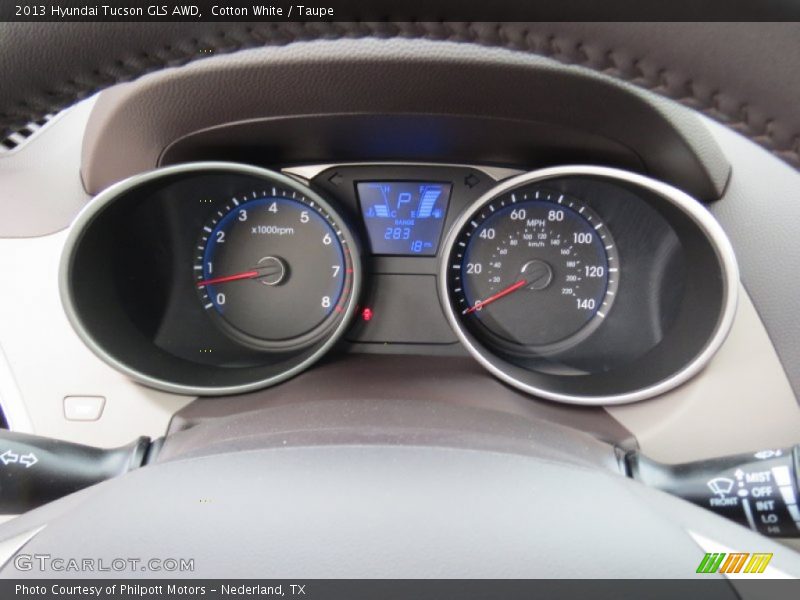 Cotton White / Taupe 2013 Hyundai Tucson GLS AWD