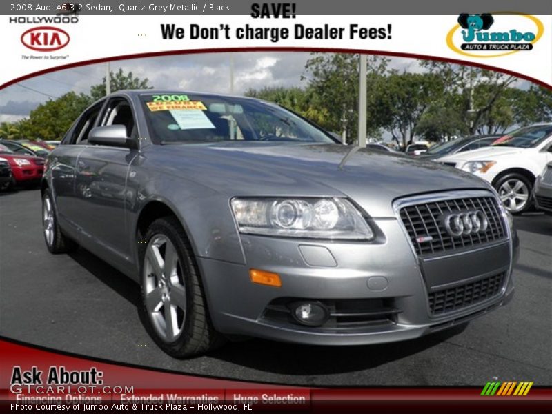 Quartz Grey Metallic / Black 2008 Audi A6 3.2 Sedan