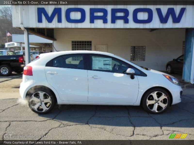 Clear White / Black 2013 Kia Rio EX 5-Door