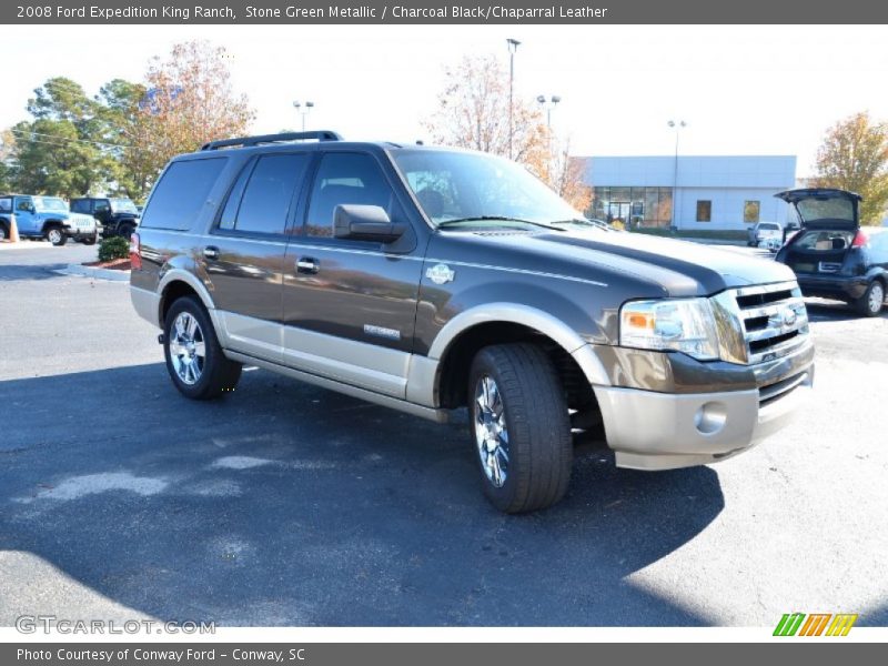 Stone Green Metallic / Charcoal Black/Chaparral Leather 2008 Ford Expedition King Ranch