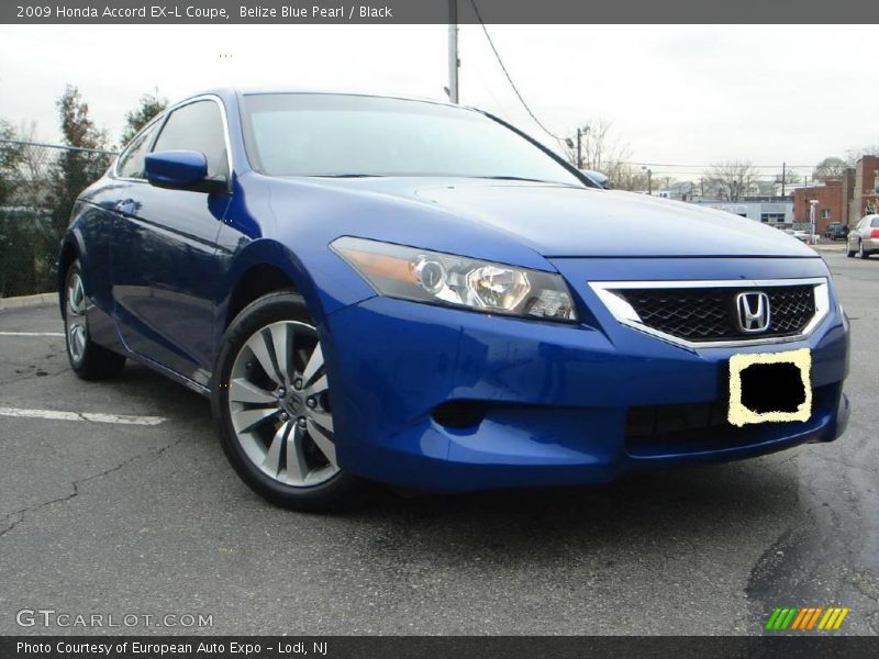 Belize Blue Pearl / Black 2009 Honda Accord EX-L Coupe