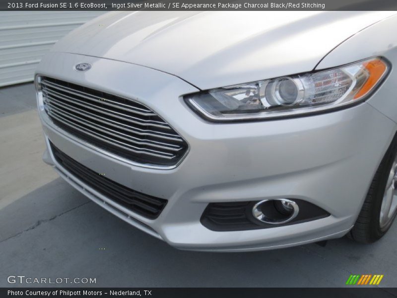 Ingot Silver Metallic / SE Appearance Package Charcoal Black/Red Stitching 2013 Ford Fusion SE 1.6 EcoBoost