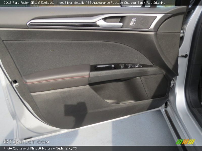Ingot Silver Metallic / SE Appearance Package Charcoal Black/Red Stitching 2013 Ford Fusion SE 1.6 EcoBoost
