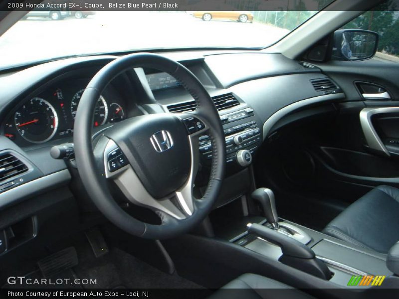 Belize Blue Pearl / Black 2009 Honda Accord EX-L Coupe