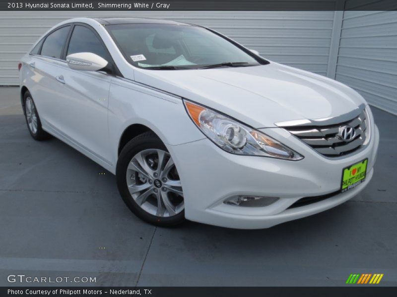 Shimmering White / Gray 2013 Hyundai Sonata Limited