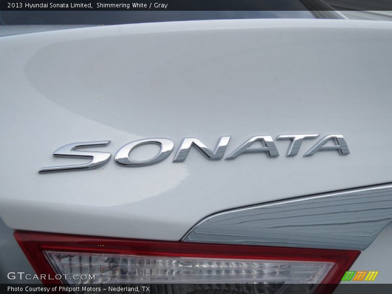 Shimmering White / Gray 2013 Hyundai Sonata Limited
