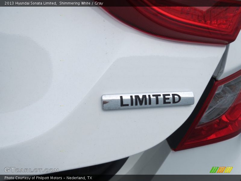 Shimmering White / Gray 2013 Hyundai Sonata Limited