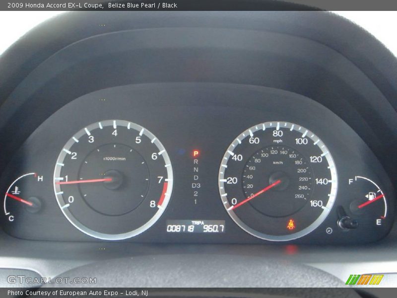 Belize Blue Pearl / Black 2009 Honda Accord EX-L Coupe