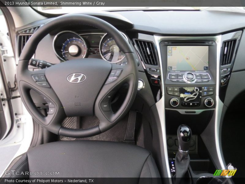 Shimmering White / Gray 2013 Hyundai Sonata Limited