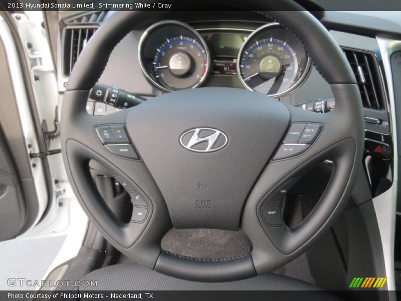 Shimmering White / Gray 2013 Hyundai Sonata Limited