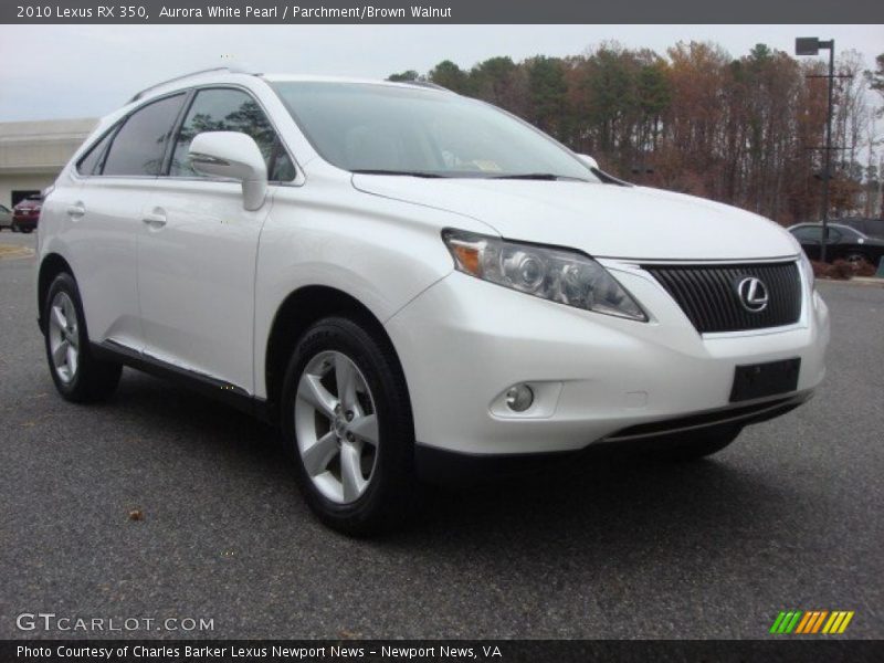 Aurora White Pearl / Parchment/Brown Walnut 2010 Lexus RX 350