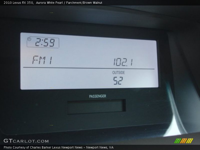 Aurora White Pearl / Parchment/Brown Walnut 2010 Lexus RX 350