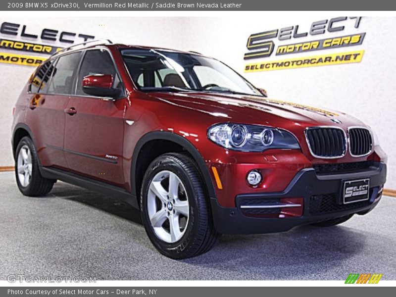 Vermillion Red Metallic / Saddle Brown Nevada Leather 2009 BMW X5 xDrive30i