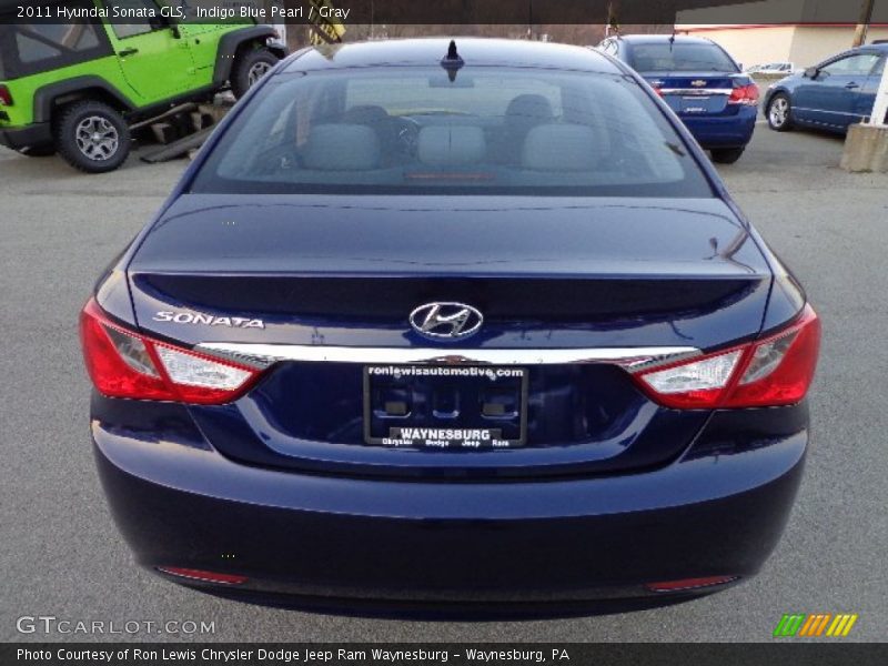 Indigo Blue Pearl / Gray 2011 Hyundai Sonata GLS
