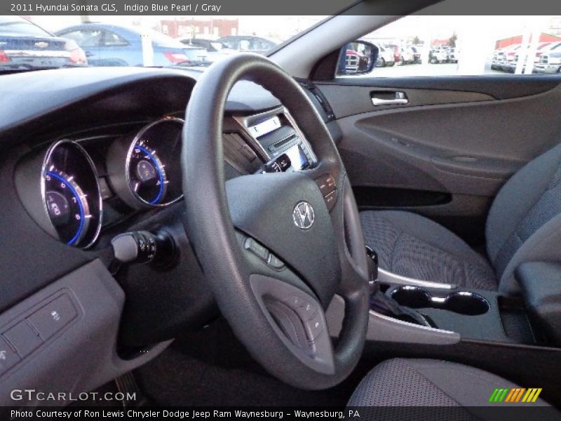 Indigo Blue Pearl / Gray 2011 Hyundai Sonata GLS