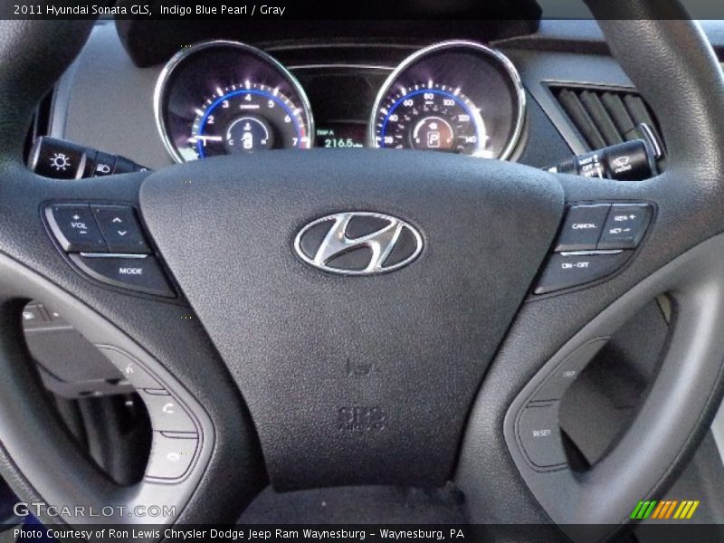 Indigo Blue Pearl / Gray 2011 Hyundai Sonata GLS