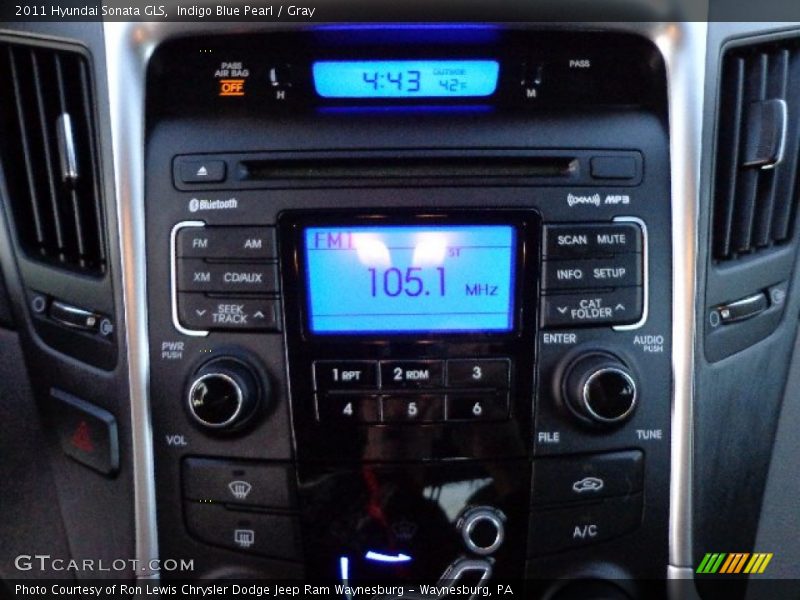 Indigo Blue Pearl / Gray 2011 Hyundai Sonata GLS