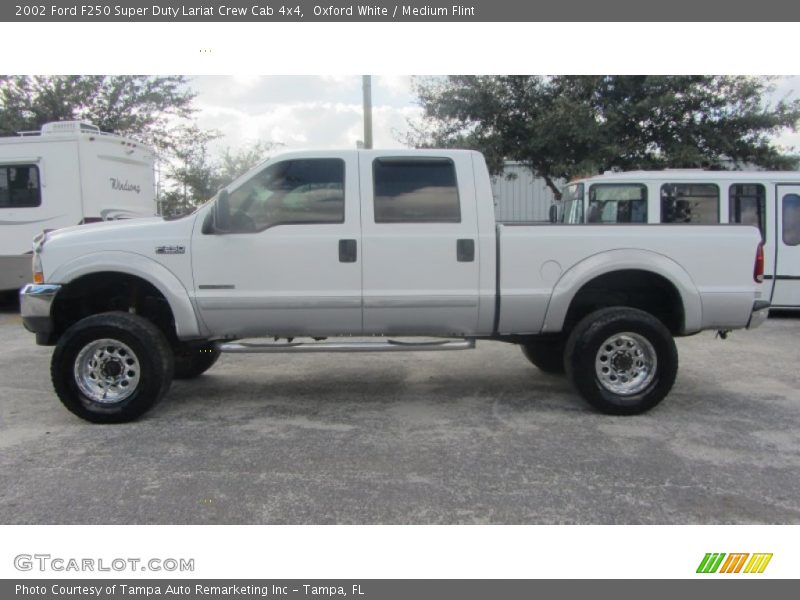Oxford White / Medium Flint 2002 Ford F250 Super Duty Lariat Crew Cab 4x4