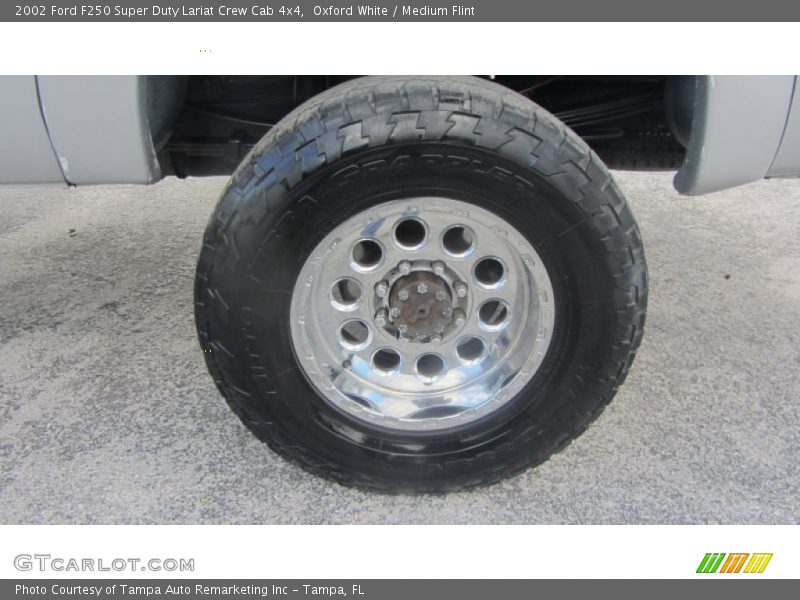 Oxford White / Medium Flint 2002 Ford F250 Super Duty Lariat Crew Cab 4x4