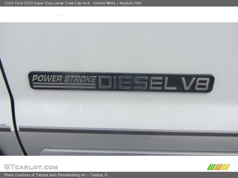 Oxford White / Medium Flint 2002 Ford F250 Super Duty Lariat Crew Cab 4x4