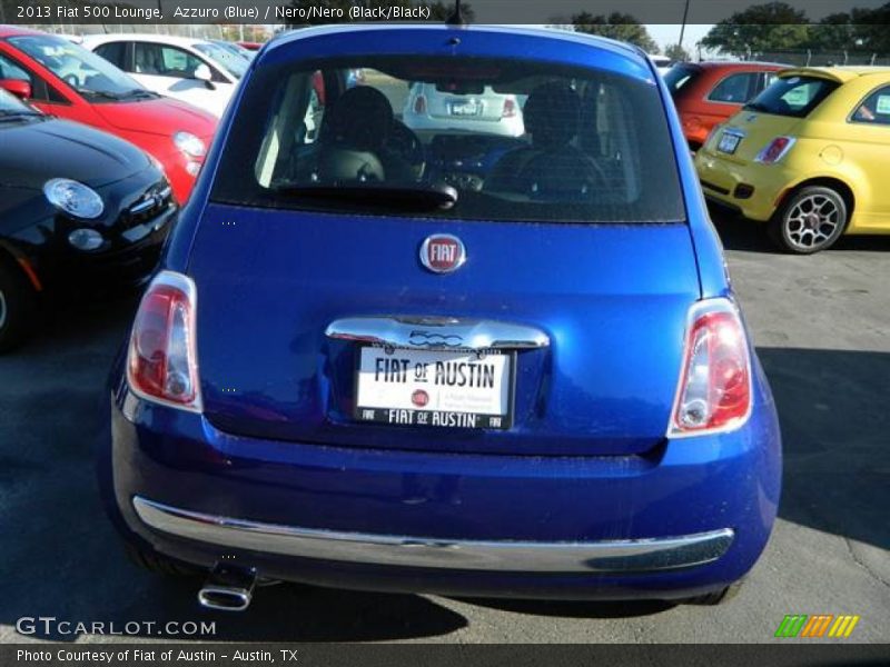 Azzuro (Blue) / Nero/Nero (Black/Black) 2013 Fiat 500 Lounge