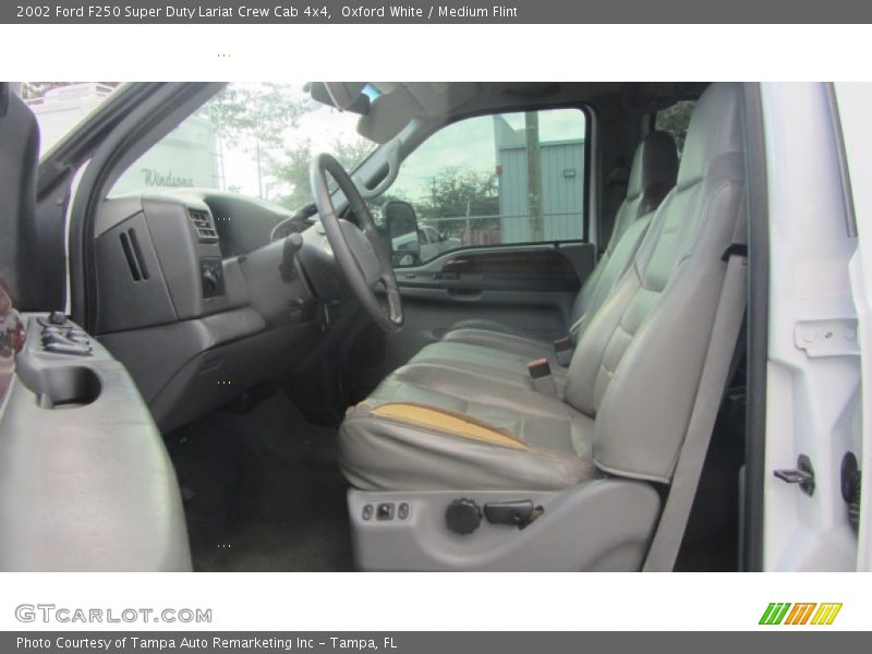 Oxford White / Medium Flint 2002 Ford F250 Super Duty Lariat Crew Cab 4x4