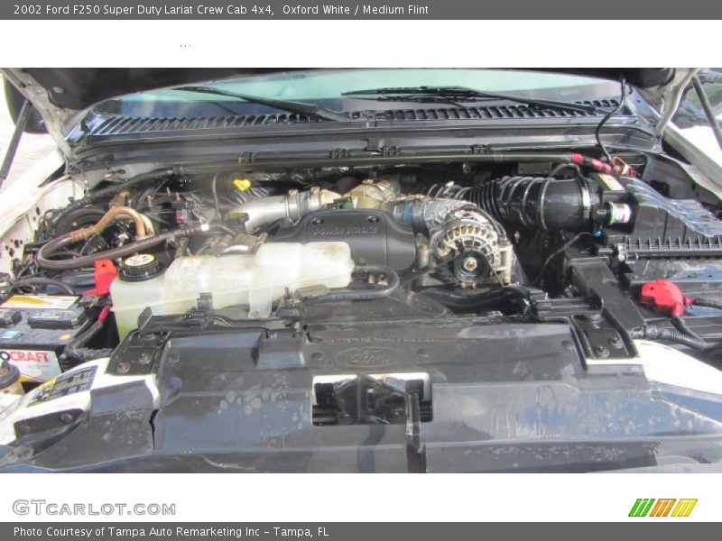 Oxford White / Medium Flint 2002 Ford F250 Super Duty Lariat Crew Cab 4x4