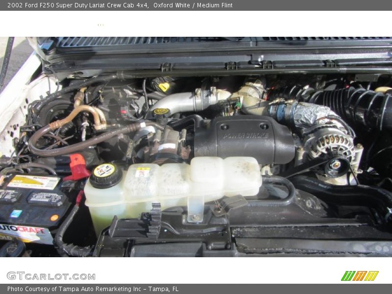 Oxford White / Medium Flint 2002 Ford F250 Super Duty Lariat Crew Cab 4x4