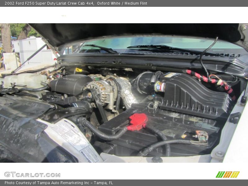 Oxford White / Medium Flint 2002 Ford F250 Super Duty Lariat Crew Cab 4x4