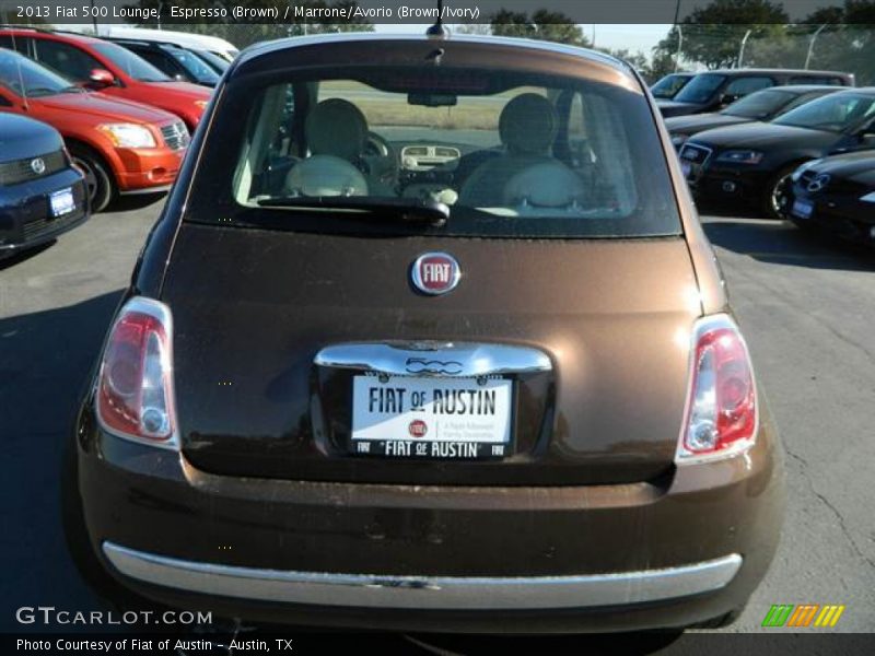 Espresso (Brown) / Marrone/Avorio (Brown/Ivory) 2013 Fiat 500 Lounge