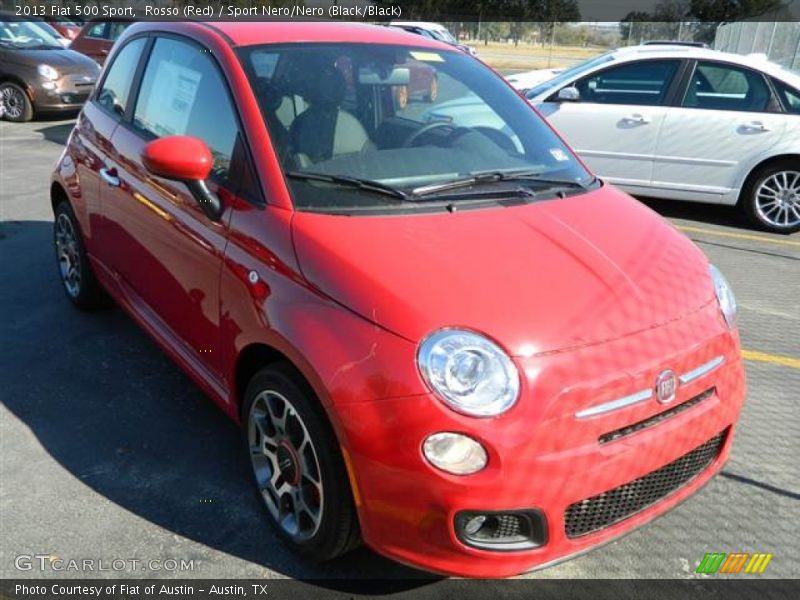 Rosso (Red) / Sport Nero/Nero (Black/Black) 2013 Fiat 500 Sport