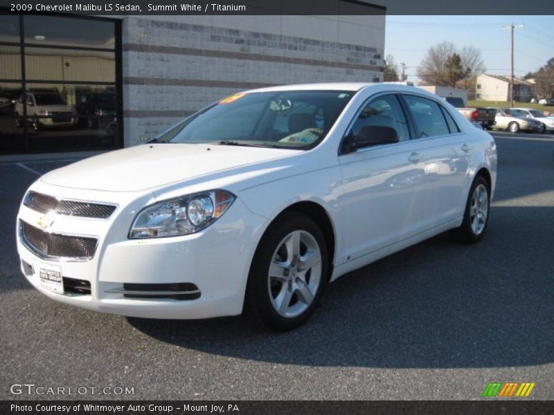Summit White / Titanium 2009 Chevrolet Malibu LS Sedan