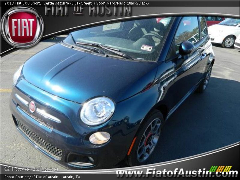 Verde Azzurro (Blue-Green) / Sport Nero/Nero (Black/Black) 2013 Fiat 500 Sport