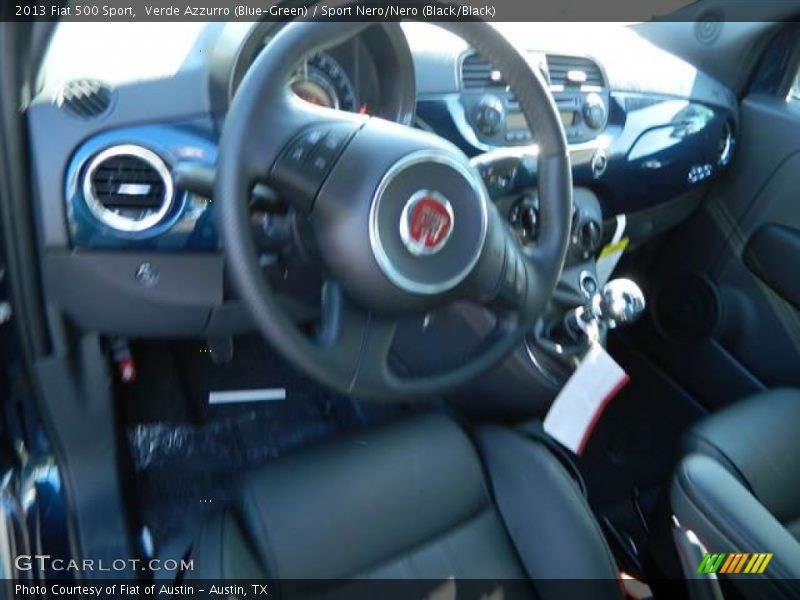 Verde Azzurro (Blue-Green) / Sport Nero/Nero (Black/Black) 2013 Fiat 500 Sport