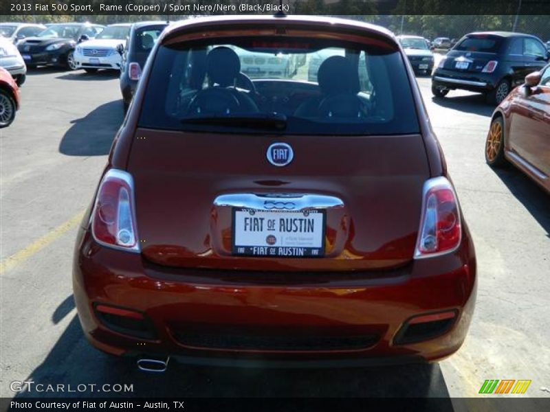Rame (Copper) / Sport Nero/Nero (Black/Black) 2013 Fiat 500 Sport