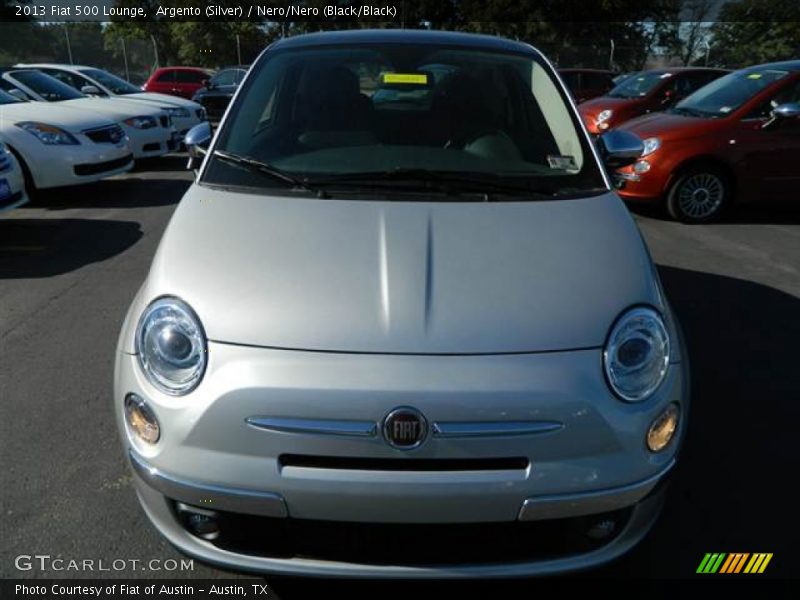 Argento (Silver) / Nero/Nero (Black/Black) 2013 Fiat 500 Lounge