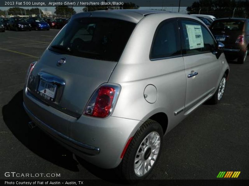 Argento (Silver) / Nero/Nero (Black/Black) 2013 Fiat 500 Lounge