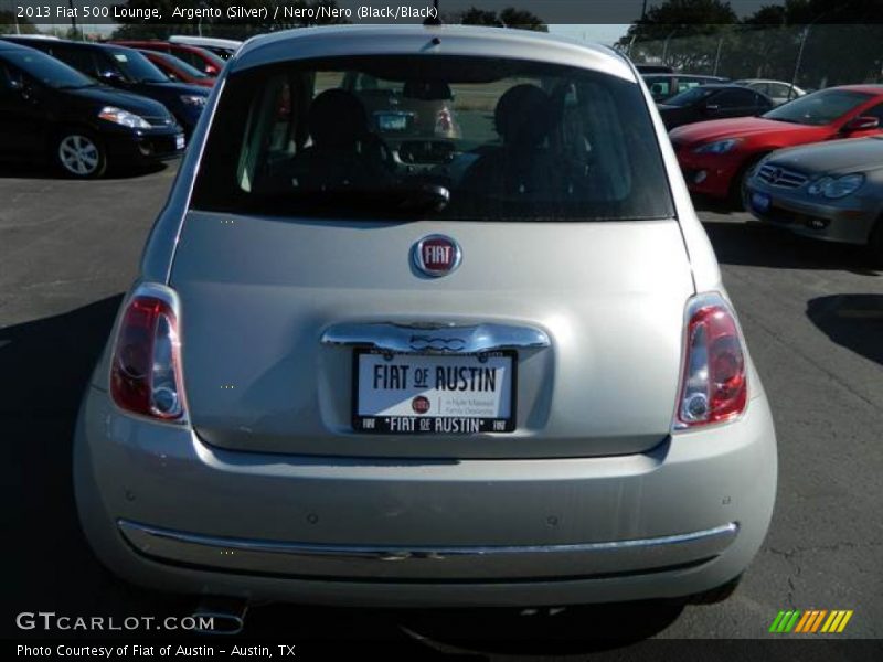 Argento (Silver) / Nero/Nero (Black/Black) 2013 Fiat 500 Lounge