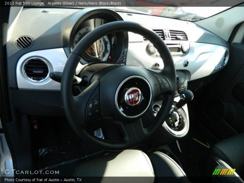 Argento (Silver) / Nero/Nero (Black/Black) 2013 Fiat 500 Lounge