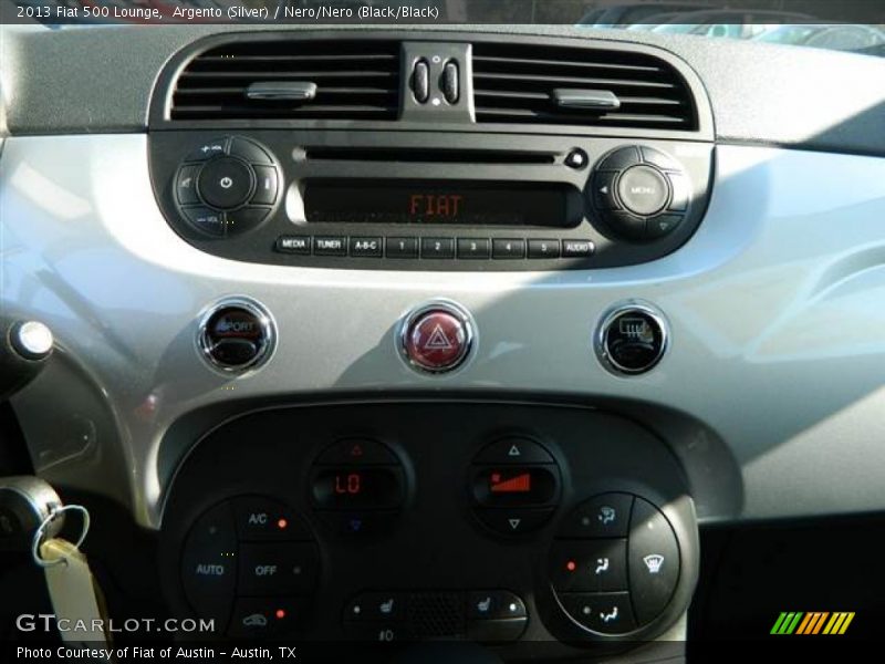 Argento (Silver) / Nero/Nero (Black/Black) 2013 Fiat 500 Lounge
