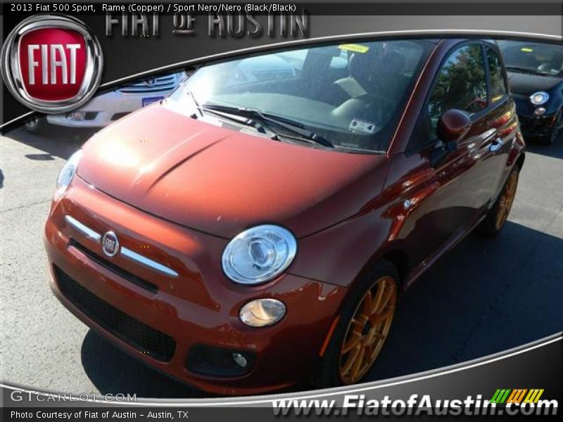 Rame (Copper) / Sport Nero/Nero (Black/Black) 2013 Fiat 500 Sport