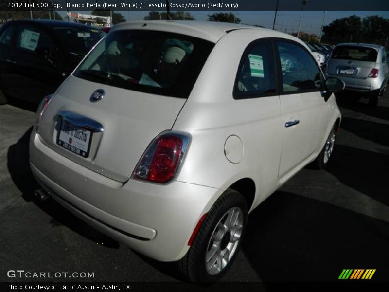 Bianco Perla (Pearl White) / Tessuto Rosso/Avorio (Red/Ivory) 2012 Fiat 500 Pop